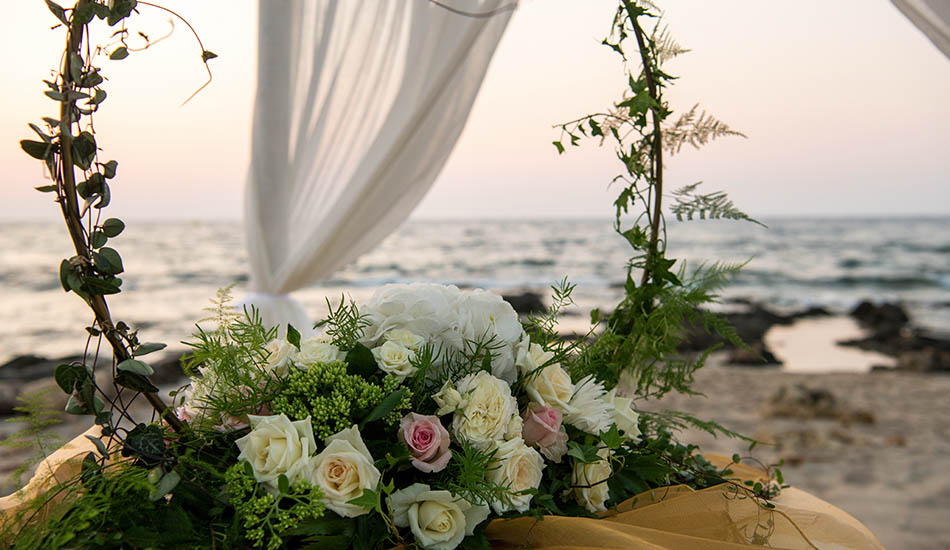 Wedding flowers beach